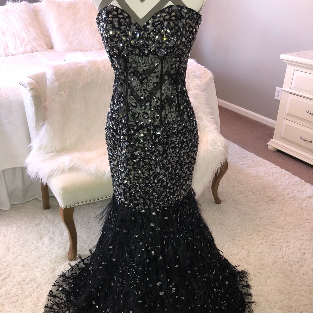 Black full length prom dress